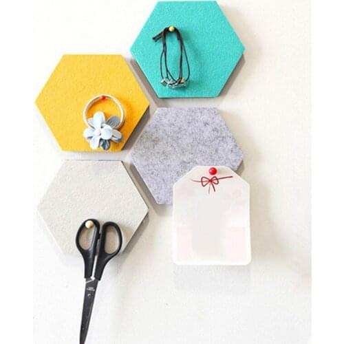 Message Wood Frame Background Felt Board Home Hexagonal Self Adhesive Wall Sticker Creative Home Decoration Board Colorful 1 2