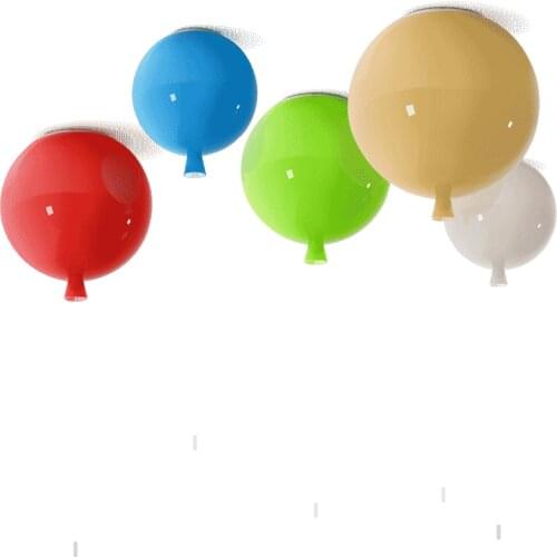 Modern Cozy Colouful Balloons Wedding Glass Ceiling Lamp Led Pull Switch Art Boys Room Kids Room Light Luminaire Plafonnier