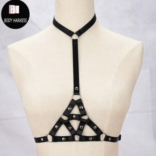 Body Harness Crop Top Open Bra Sexy Cage Bra Fetish Wear Harness Bondage Lingerie Gothic Body special triangle Bikini Harness