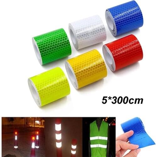 1 Roll Car Reflective Tape Sticker Safety Mark Car Styling Self Adhesive Warning Tape Motorcycle Bicycle Film Decoration Tool