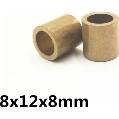 10pcs 8x12x8 mm FU-1 Powder Metallurgy oil bushing porous bearing Sintered copper sleeve 081208