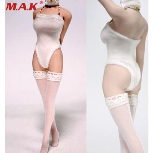 1/6 Scale Female White Jumpsuit Clothing Set Accessory Model Women Swimsuit Bikini Underwear Fit 12" Action Figure Body