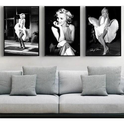 Famous movie star Marilyn Monroe canvas paintings and posters for home living room art picture decoration frameless paintings