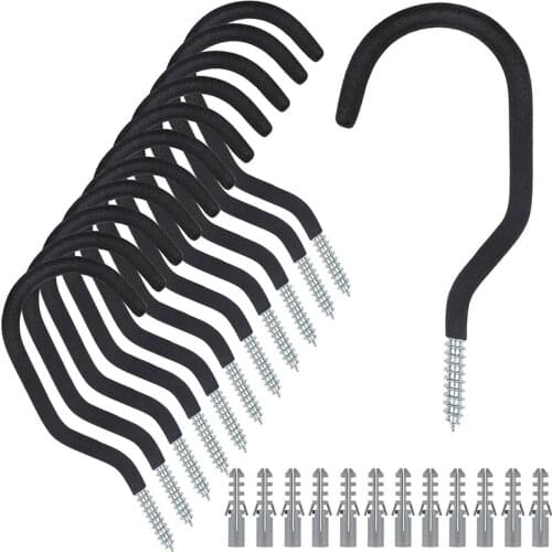 12 Pack Garage Bike Hooks,Heavy Duty Rack Hanger Hooks for Ceilings, Space Saving Utility Organizer for All Bike Types