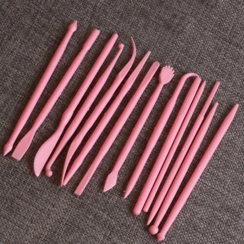 14pcs/set DIY Fondant Cake Decorating Tools Flower Modelling Craft Clays Tool Cake Biscuit Cookie Cutter Engraved Pen Cake Tools