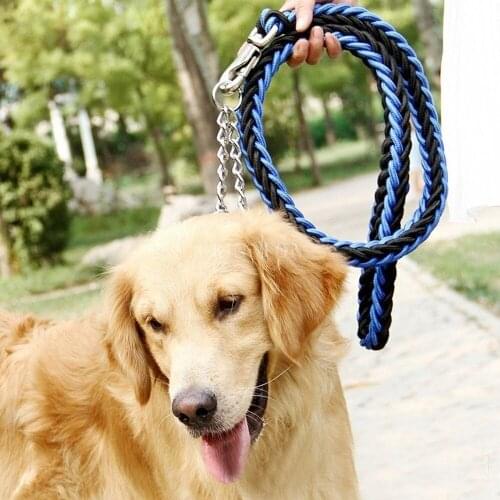 20Pcs/Lot Upgraded Lead Harness Collar Woven High Leash Big Leather Pet Traction Large Dogs Leashes Dog Rope (Size: One Size)
