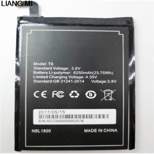 HT6 Battery 6250mAh New Replacement battery For Homtom HT6 & DOOGEE T6 Cell Phone with tools