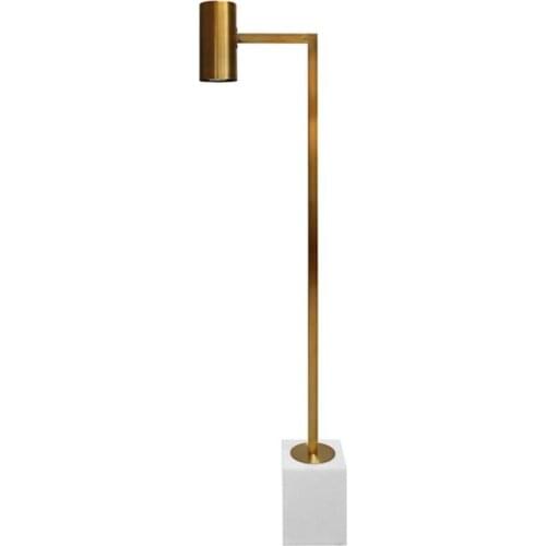 American light luxury stainless steel titanium marble floor lamp stainless steel natural color spotlight