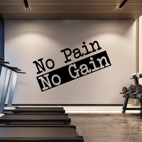 No Pain No Gain Sign Vinyl Wallpaper Kids Room Nature Decor Wall Home Gym Window Decoration Wall Decorative Stickers Vinyl M204