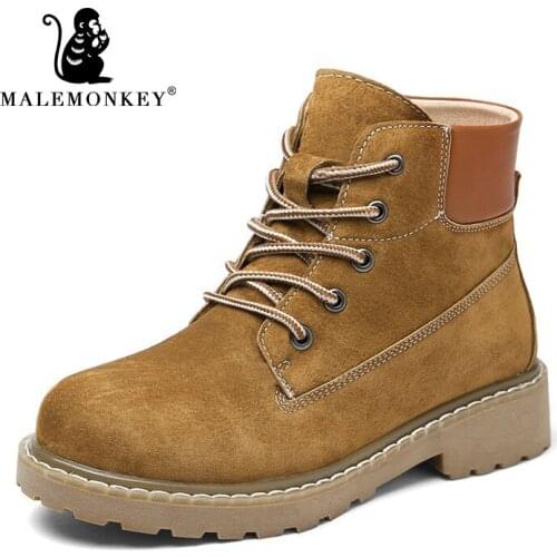 Chunky Boots Fashion Platform Warm Women Ankle Boots 2021 Autumn Round Toe Ladies Work Warm Fur Winter Lace Up Botas Altas Mujer