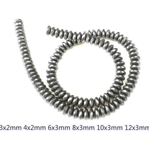 Natural Stone Hematite Beaded Spacer Faceted Loose Beads for Charms Women Jewelry Making DIY New Bracelet Necklace Accessories