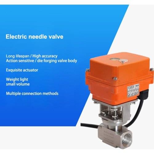 DN8 DN10 DN15 Electric Needle Valve Regulating Valve WL923H-320P Ferrule Stainless Steel Miniature Electric Needle Valve