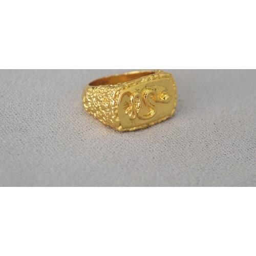 European and American retro design sense concave-convex texture brass snake relief heavy ring index finger ring female
