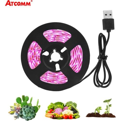 5V 3M LED Grow Phyto Lamp Full Spectrum 12V LED Growing Strip Light IP65 Waterproof Fitolampy Hydroponic Plant Seeds Grow Tent