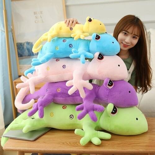 Gecko Chameleon Lizard Iguana Plush Toy Triver Stuffed Wild Animals Doll Pillow Cushion Kids Boy Birthday Gift Home Shop Decor