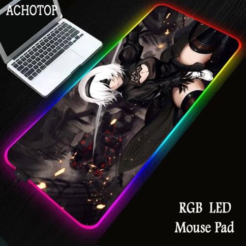 NieR Replicant RGB Gaming Mouse Pad LED Computer Gamer Mousepad Large Game Mousemat Big Mause Pad PC Laptop Keyboard Desk Carpet