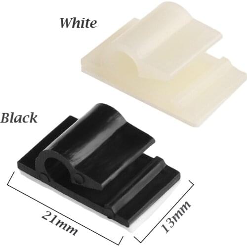 Cable Clips Electrical Wire Fixed Clamp Self Adhesive Sticker White Black WCL-3