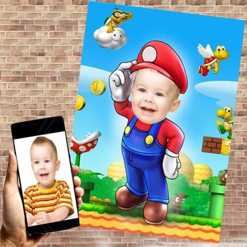 Creative Picture Customization Canvas Printing Cartoon Portrait Wall Picture For Living Room Kids Gift Home Decor Frameless