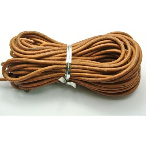 32.8 feet Natural Color Round Real Leather Jewelry Cord 3mm