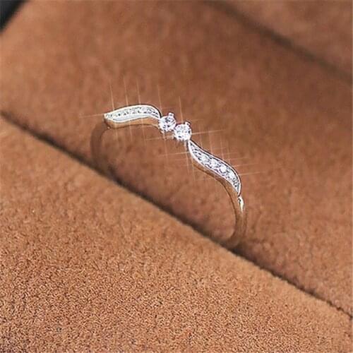 LETAPI 2020 New Style Silver Color Ring for Women with Cubic Zircon Stone Vintage Leaf Shape Rings