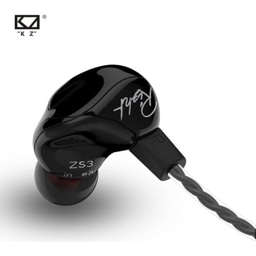 New KZ ZS3 1DD Hifi Sport In-ear Earphone Dynamic Driver Noise Cancelling Headset With Mic Replacement Cable AS10 BA10 ES4