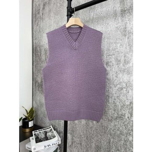 New ladies fashion 2021 sexy sleeveless casual solid color knitted vest 0111