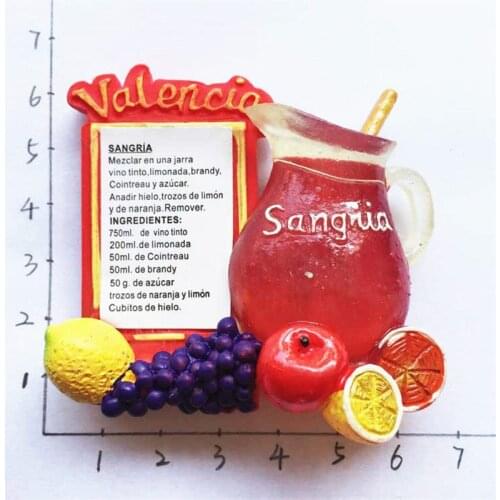 New Arrival Spain Valencia Sangria Fridge Magnets Stickers Travel Tourist Souvenirs GIFTS