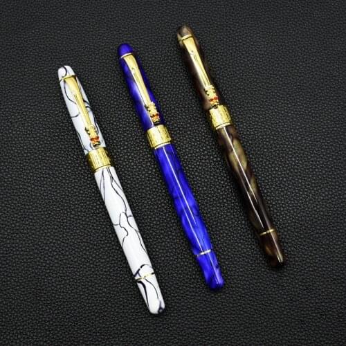 15pcs New marble line fountain pen Dragon Pen Vintage 0.5mm Nib Ink Pens for Writing Business Signature pen Office Supplies