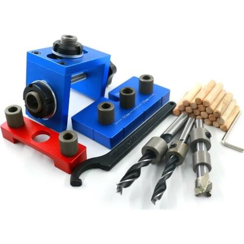 3 In 1 Hole Drilling Locator Tool Kit 8mm/15mm Drill Guide Dowelling Jig Woodworking Tool for Furniture Fast Connecting
