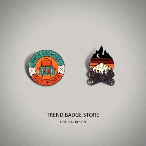 Alloy Enamel Lapel Pins Explore Fire Cute Brooches Badges Fashion Pins Gifts for Friends Wholesale