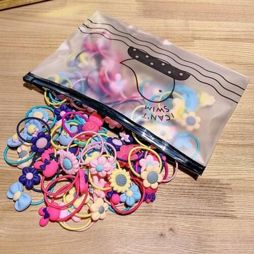 Cartoon Pattern Hair Bands For Children Rubber Bands For Hair Set Of Hair Bands 20pcs/40pcs Cute Flower Elastic Headdress