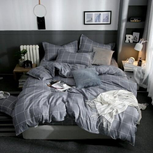 BEST.WENSD Luxury Twin FUll Queen king size soft Duvet cover reactive prints lattice quilt cover Grey durability dekbed overtrek