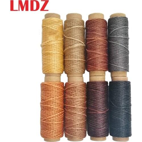 LMDZ 8 Colors 50m 150D Leather Sewing Waxed Thread Cord for Leather Craft DIY 1mm Diameter Wax line Stitching Thread Cord Set