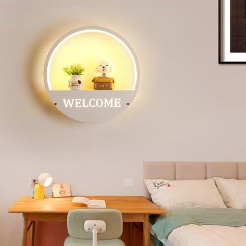 Nordic creative simple bedroom bed head simple living room background wall decoration children room wall lamp