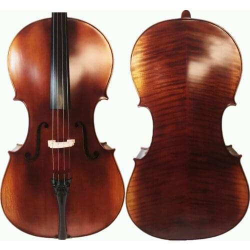 4/4 size Cello full Hand made antique style flamed maple wood back spruce top