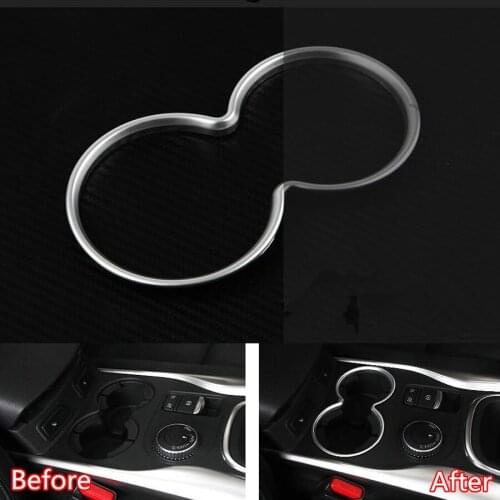 YAQUICKA Car Water Cup Holder Frame Trim Sticker Styling Mouldings Fit For Renault Kadjar 2016 Electronic Hand Brake Model