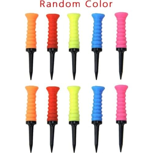 10PC Golf Ball TEE Bouncy Elastic Ball Rack Practical Compact and Light Training Accessories Color Random