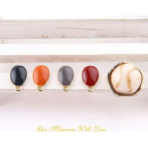 10pcs Korean female fashion Round Stud Earrings Love Oval Stud Earrings For Women Trendy Pendant Diy Ear Jewellery Accessories