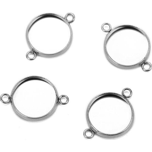 10pcs 316 Stainless Steel Pendant Cabochon Base Settings Cameo Fit 6/8/10/12/14/16/18/20mm Cabochon DIY Jewelry Making