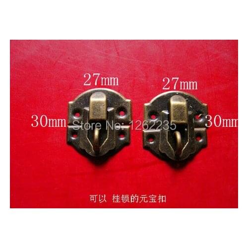 30 * 27 mm archaize locks Antique Wooden Box Hasp Lock Buckle Gift Box Hanging Hardware Lock Buckle High Quality Buckle Black