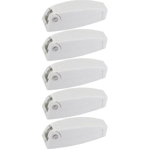 5 White RV Campers Motorhome Rounded Baggage Door Catch Compartment Clips Latch Latches