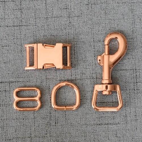 50 Sets 15mm 20mm 25mm Metal Belt Buckle Slider D Ring Snap Clip Hook For Pet Dog Collar Leads Lock Lobster Clasp Accessories