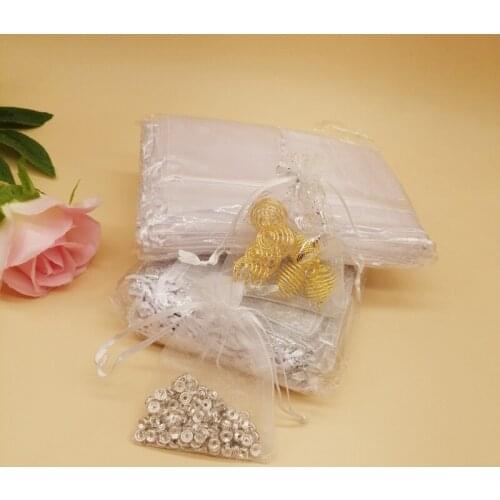 50Pcs White Organza Bags Butterfly Drawstring Sachet Bag Mini Storage Bags for Women Wedding Gift Box Packaging Bag Display DIY