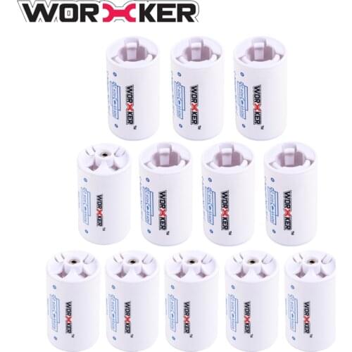 Worker 6 pcs Modified AA to D + 6 pcs AA to C Size Spacer Plastic Battery Converter Adapter for Nerf