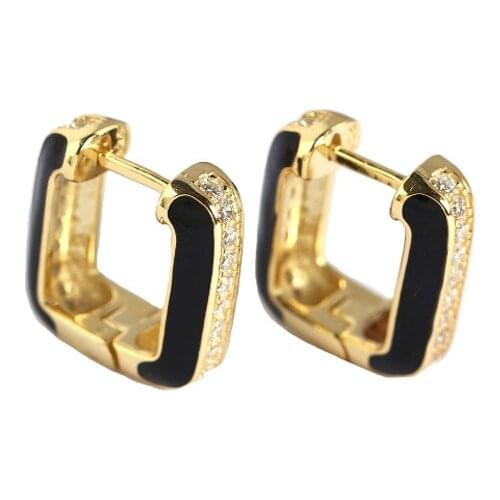 925 Sterling Silver Earring Fashion Zircon Geometric U-shaped Design Ear Ring Three Ring Earring Personality Woman Girl Ear Jewe