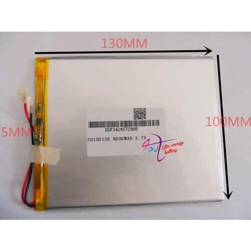 Best battery brand 7 inch Tablet PC battery 50100130 3.7V 8000mAh high capacity battery flat
