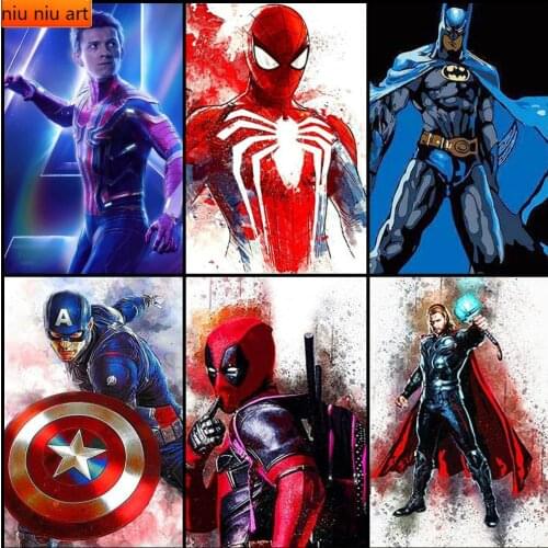5D DIY Diamond Painting Marvel Superhero Avengers Spiderman Iron Man Diamond Embroidery Mosaic Handmade Home Decor Gift Disney