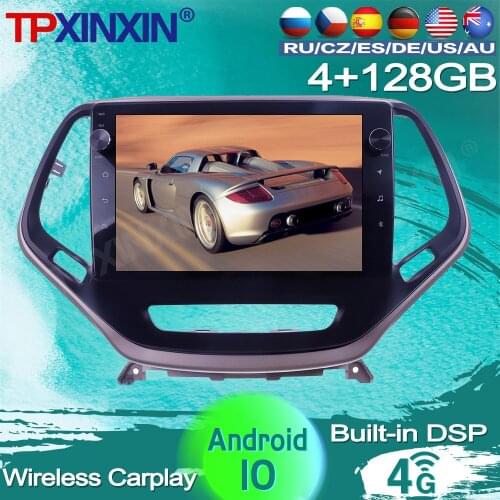 4+128G For JEEP Cherokee 2014 2015 2016 2017 2018 Android 10 Car Radio Multimedia player GPS Navigation AI Vioce Control Screen