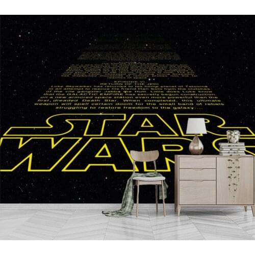 Bacaz Stereo STAR WARS English Letters Wallpaper Mural for Coffee Cafe Restaurant Hotel Background 3D Mural Wall paper Sticker