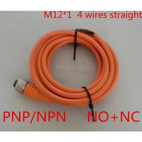 Free shipping, M12* 1 4 wires, 4 pin NPN/PNP, NO+NC straight plug sensor connector female
